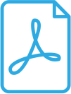 Ikona dokumentu z symbolem oprogramowania Acrobat w niebieskim kolorze.